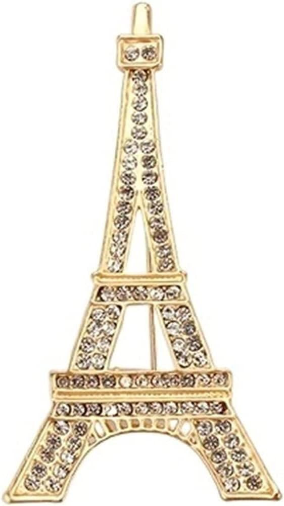 Women's Metal Brooch Crystal Rhinestones Eiffel Tower Brooch Pin Dress Clothing Decorative Jewelr... | Amazon (US)