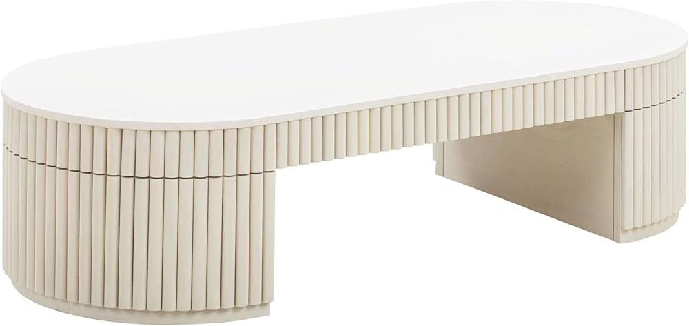 Tov Furniture Bella Cream Oval Coffee Table | Amazon (US)
