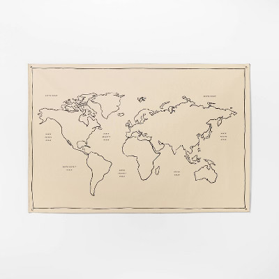 72"x48" World Map Linen Wall Tapestry - Threshold™ designed with Studio McGee | Target