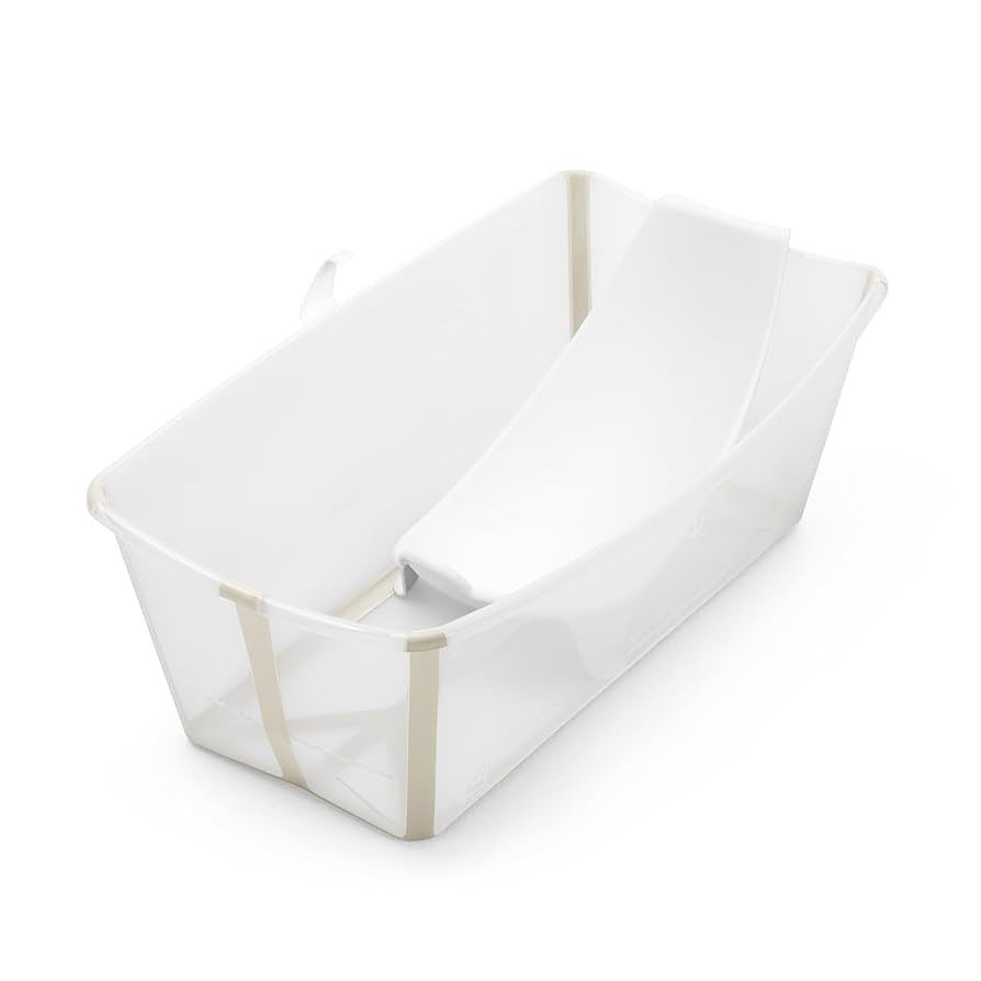 Stokke Flexi Bath Bundle, Sandy Beige - Foldable Baby Bathtub + Newborn Support - Durable & Easy ... | Amazon (US)