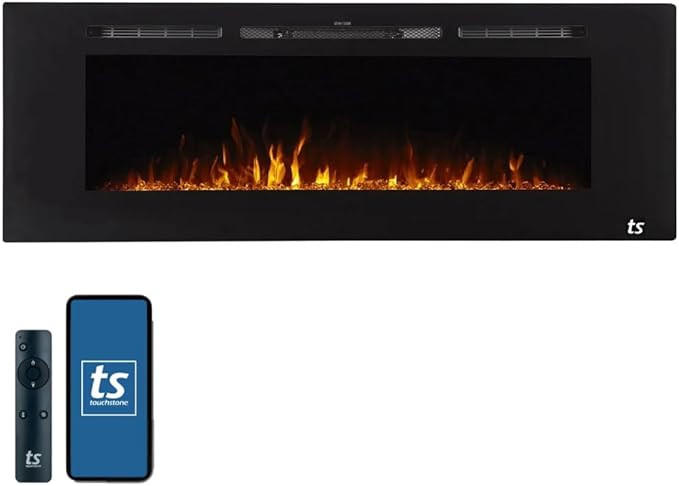 Touchstone Chimenea Eléctrica Inteligente - The Sideline de 60 Pulgadas de Ancho - Empotrada en ... | Amazon (US)