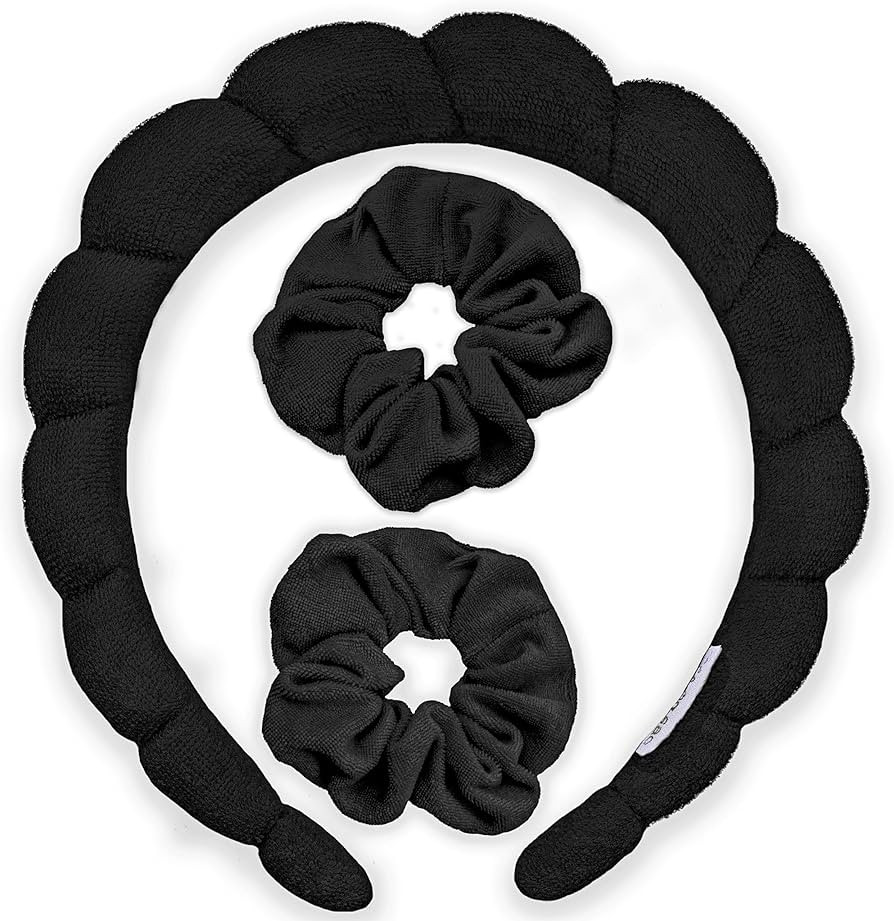 FROG SAC Puffy Spa Headband and Wristbands for Face Washing, Skincare Headbands for Women, Terry ... | Amazon (US)