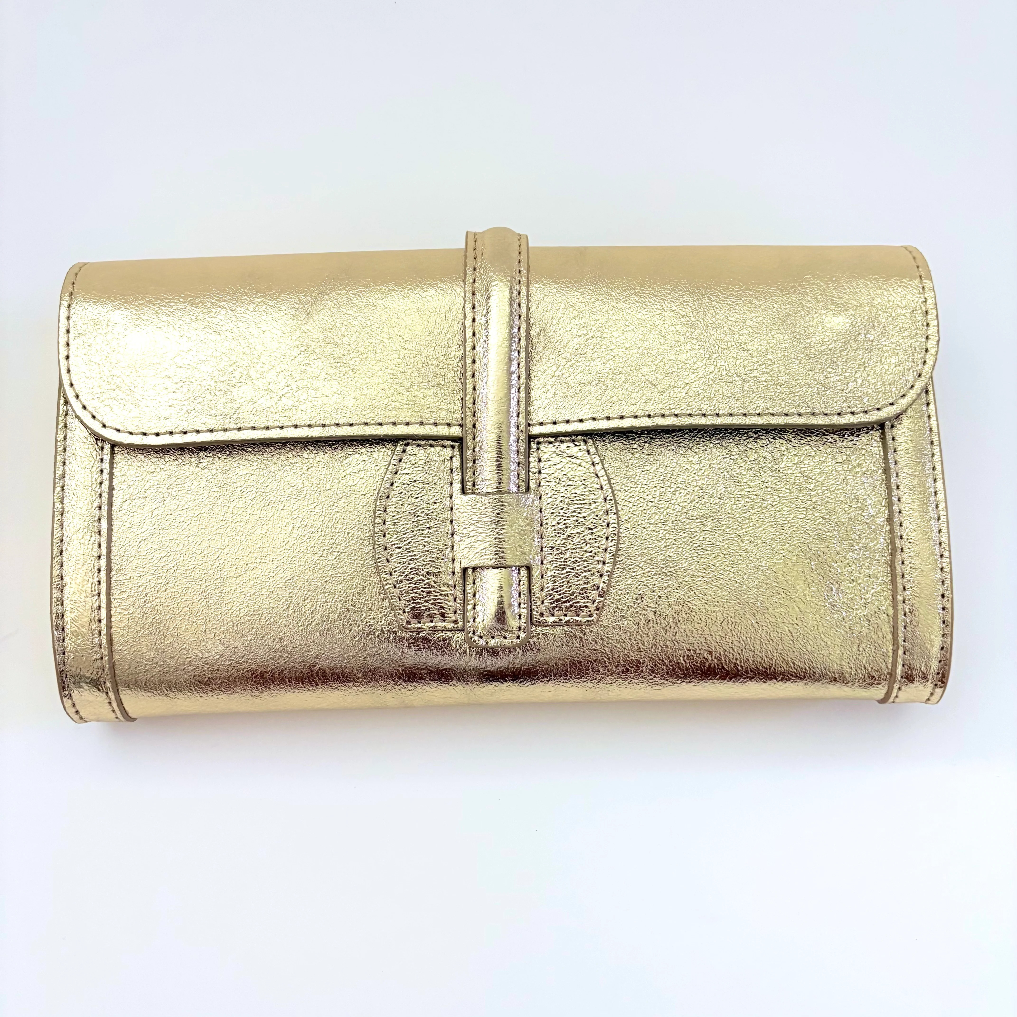 Metallic Gold Monet Leather Clutch | Colores Collective
