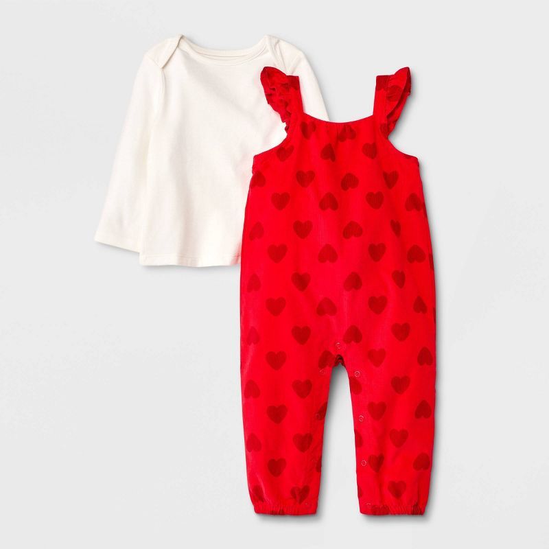 Baby Girls' Corduroy Top & Bottom Set - Cat & Jack™ Red | Target