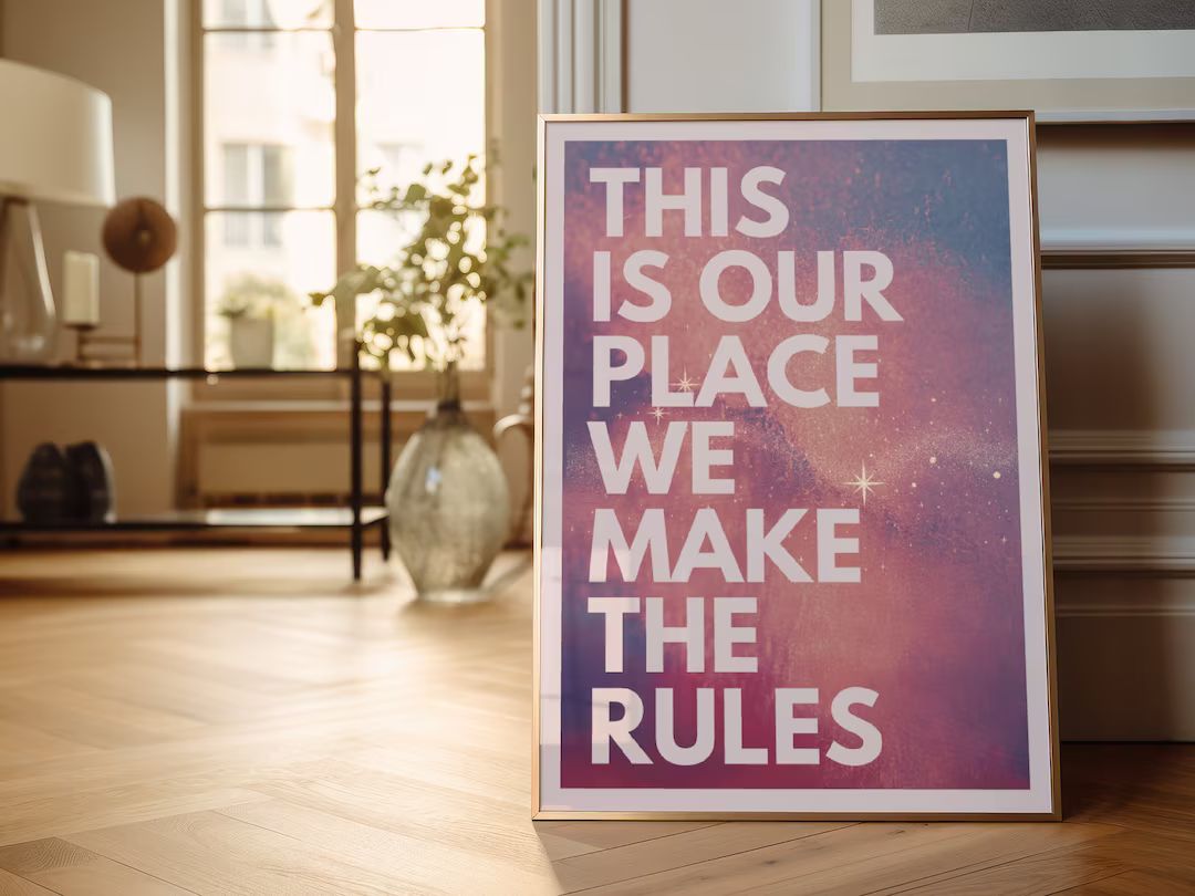 This is Our Place We Make the Rules Taylor Swift Digital Poster Print Lover Lyrics Quote Pink Hom... | Etsy (US)