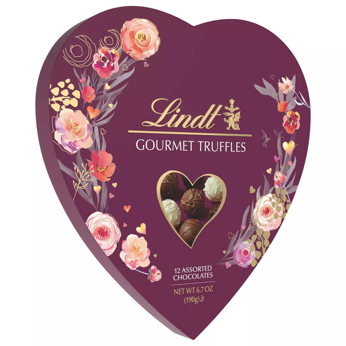 Lindt Valentine's Gourmet Truffles Heart - 6.7oz | Target