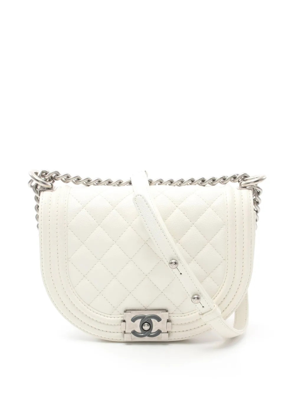 CHANEL Pre-Owned 2021 small Boy shoulder bag - White | Farfetch Global