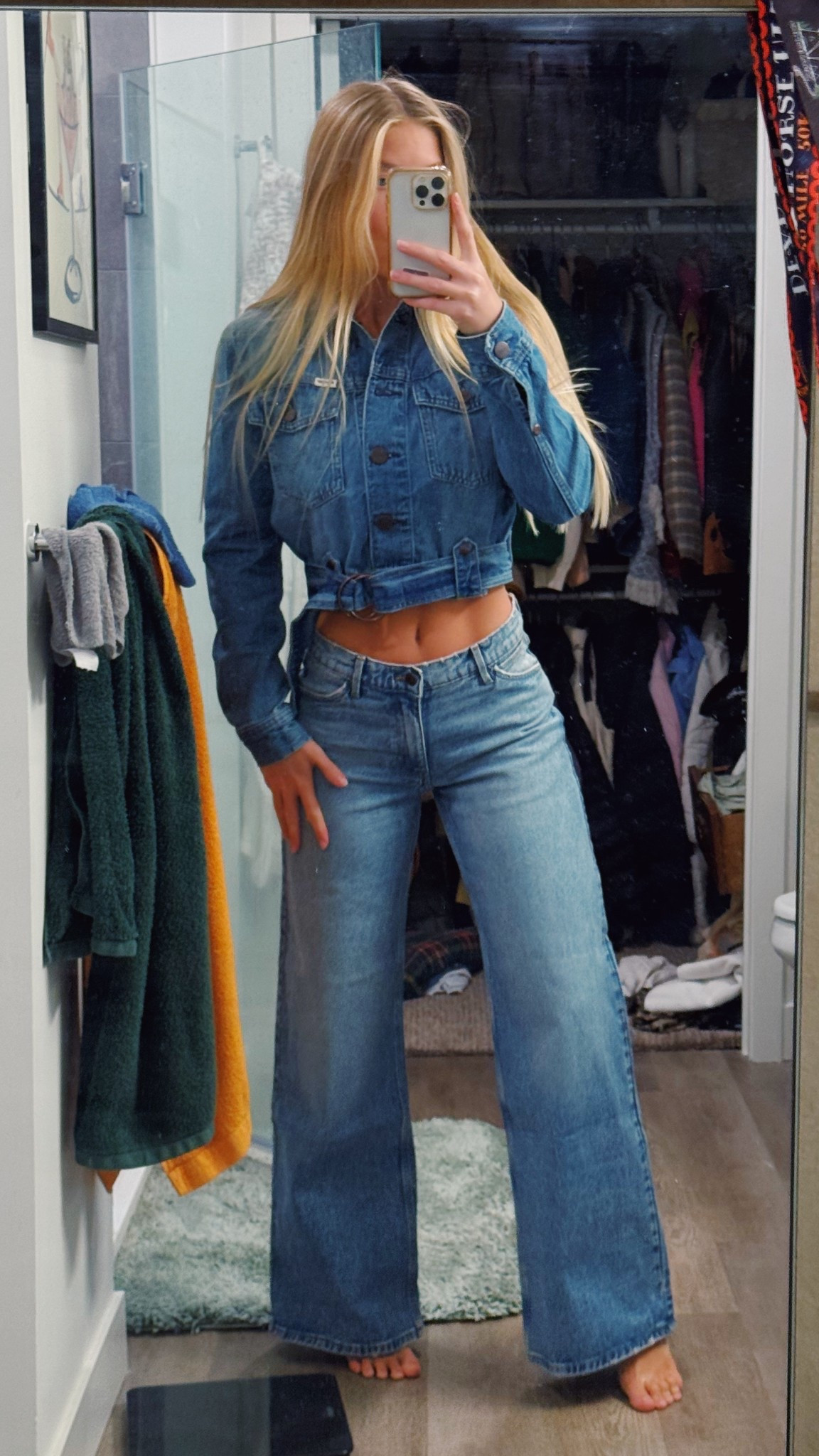 Wearing a size small in the jacket and 25 in the pants from Wrangler! 

#LTKWorkwear #LTKSeasonal