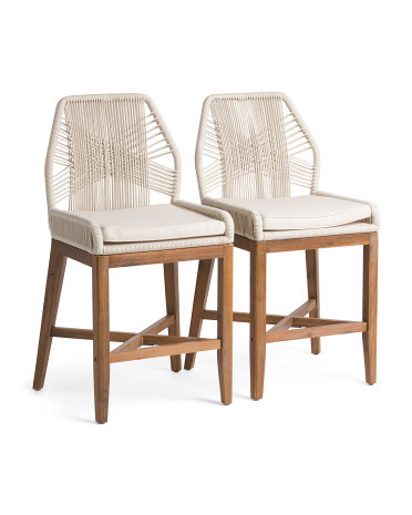Set Of 2 Rope Crossweave Counter Stools | TJ Maxx