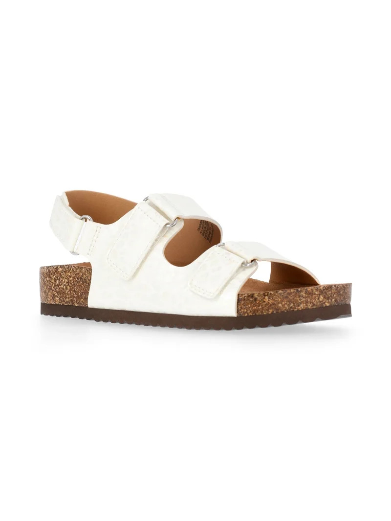 Wonder Nation Little and Big Girls' Double Buckle Footbed Sandals | Walmart (US)