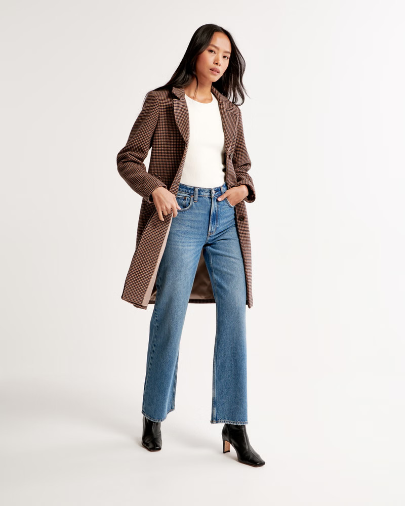 Women's Wool-Blend Dad Coat | Women's Coats & Jackets | Abercrombie.com | Abercrombie & Fitch (US)