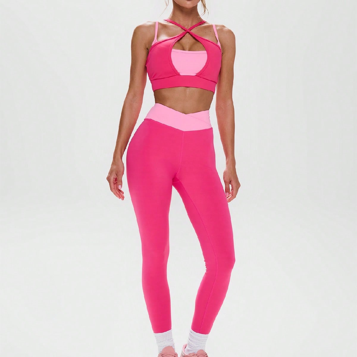 Musera Sport Crossover Double Layered Bra Active Workout Gym ,Padel, Tennis, Pickleball Gym Fitness | SHEIN