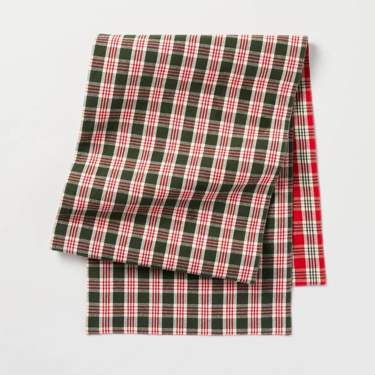 14"x72" Reversible Plaid Runner Green/Red - Hearth & Hand\u2122 with Magnolia | Target
