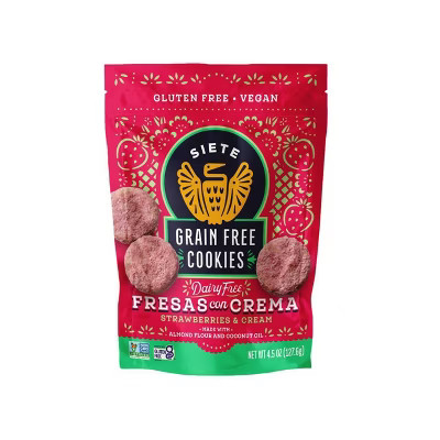 Siete Strawberries & Cream Grain Free Cookies - 4.5oz | Target