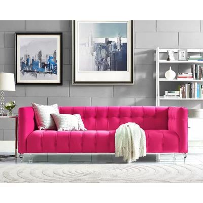 Kittrell Chesterfield Sofa Upholstery: Pink | Wayfair North America