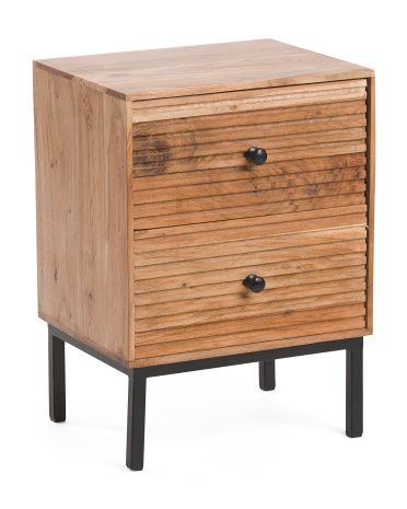 Wooden Two Drawer Side Table | TJ Maxx