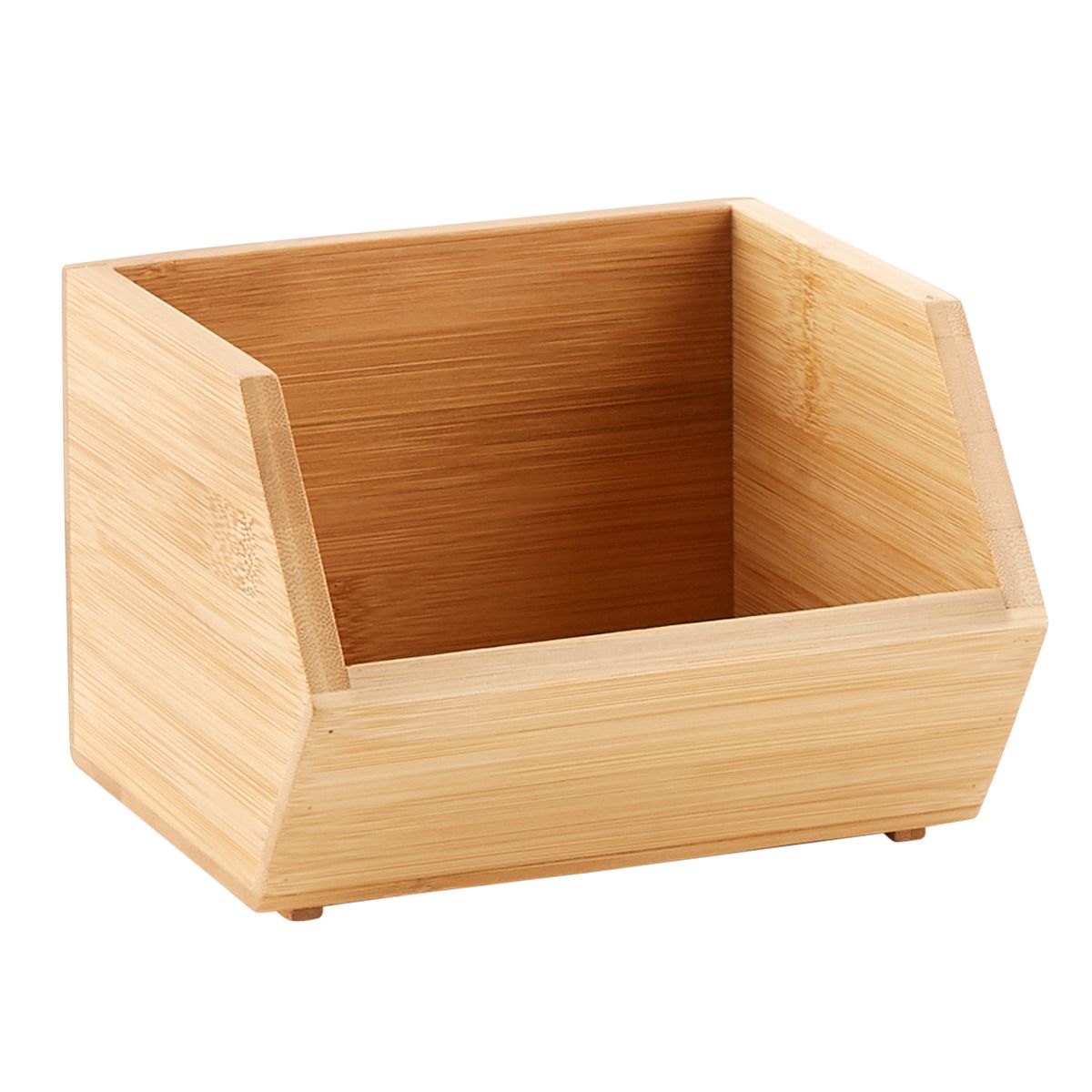 Mini Stacking Bamboo Bin Natural | The Container Store