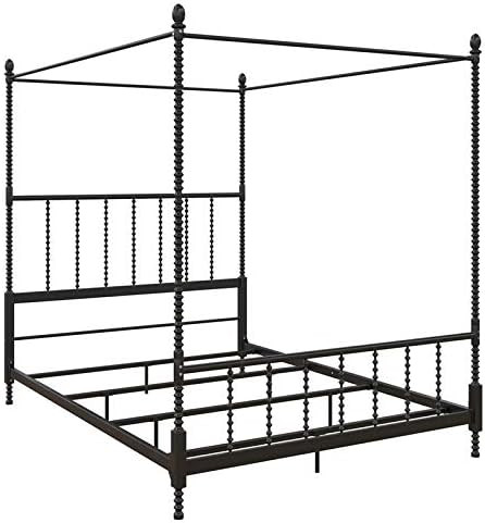 DHP Emerson Metal Canopy Bed in Queen Size Frame in Black | Amazon (US)