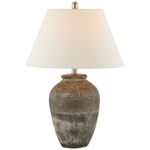 Forty West Kellen Hues of Brown Ceramic Vase Table Lamp - #263H1 | Lamps Plus | Lamps Plus