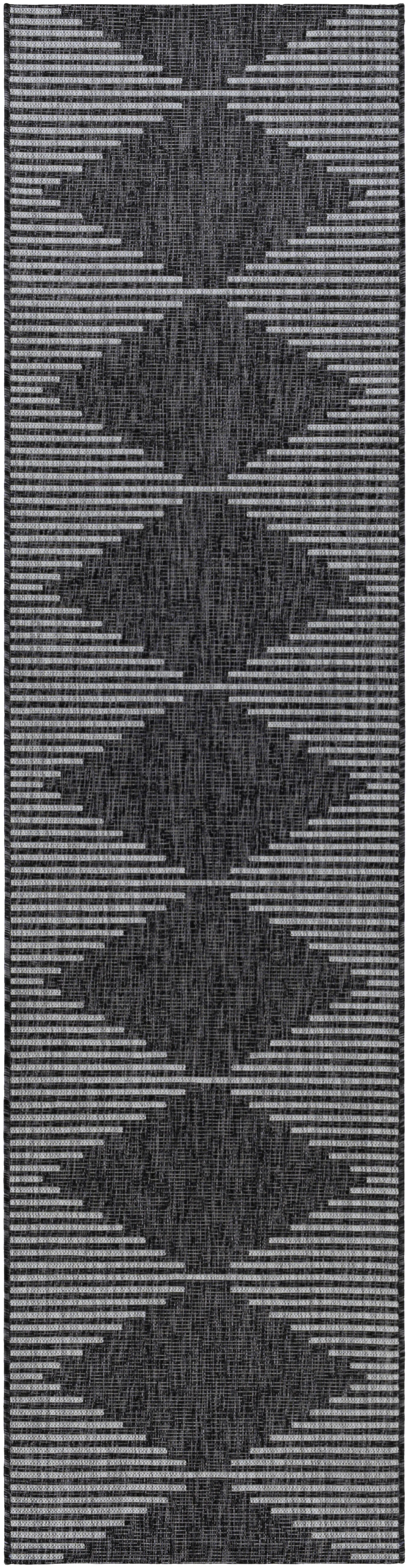 Abdulazeez Irielle Geometric Black Indoor/Outdoor Area Rug | Wayfair North America