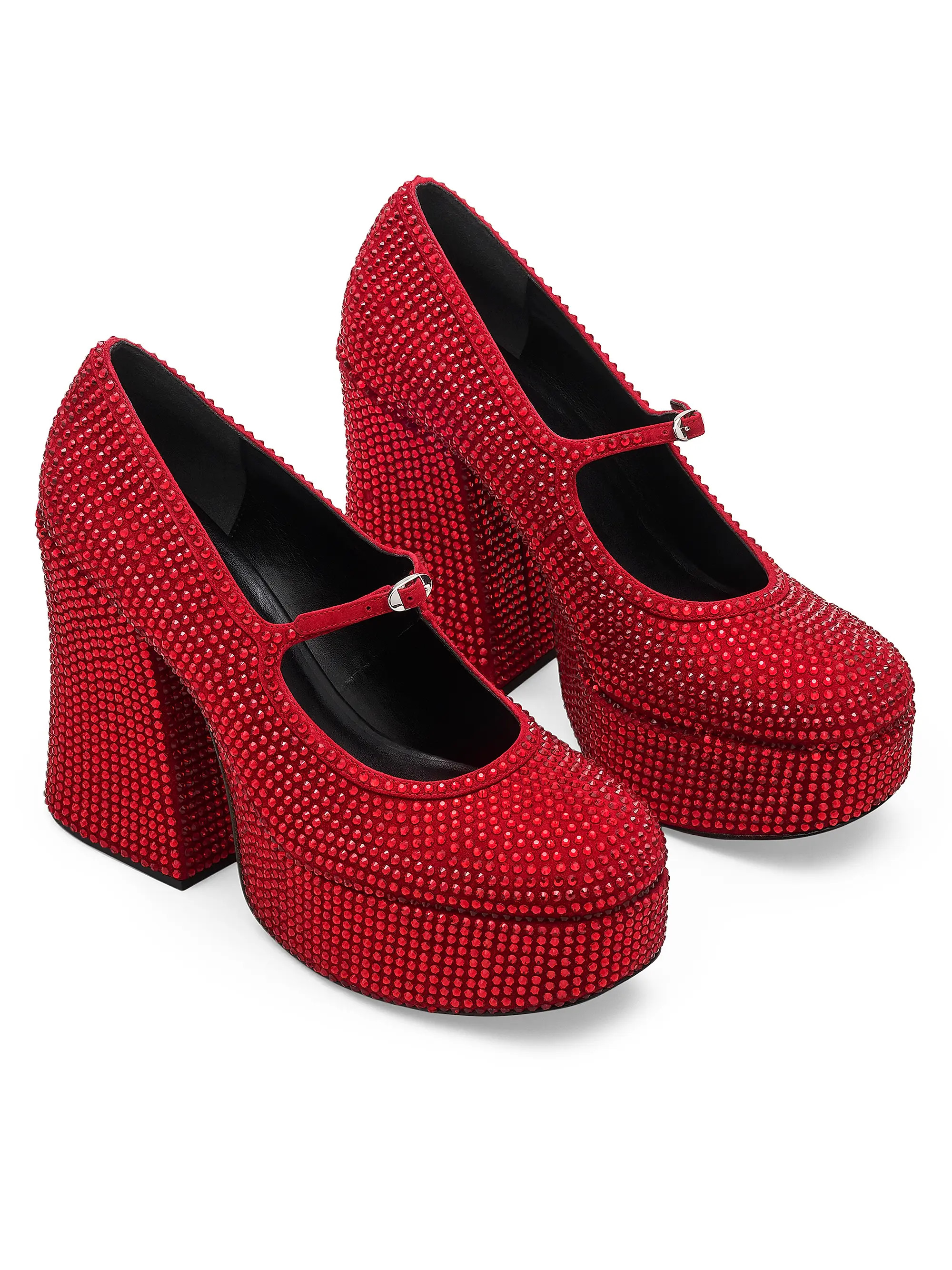 Kiki Crystal-Embellished Suede Mary Jane Platform Pumps | Saks Fifth Avenue