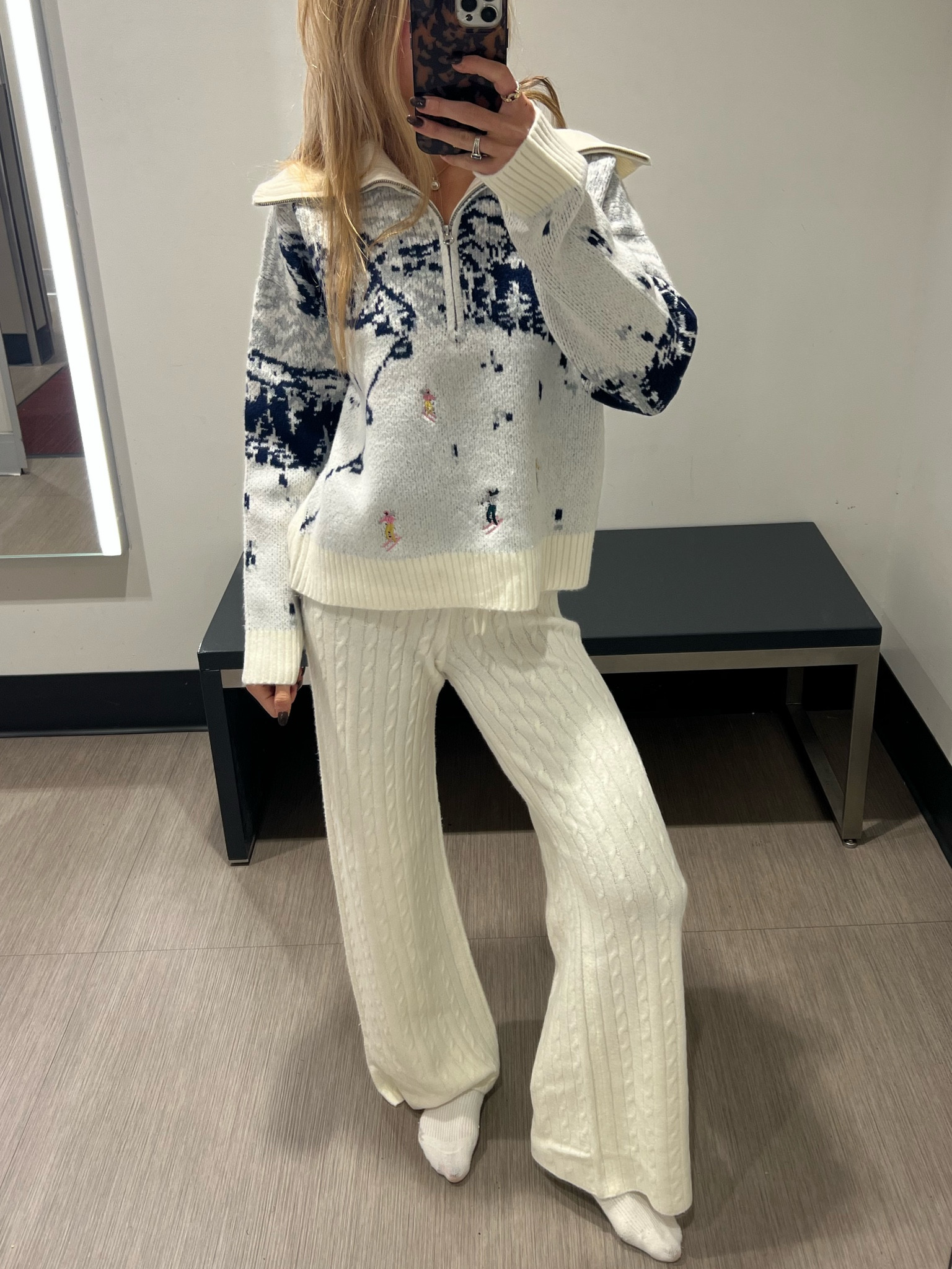 Cutest sweater set! Wearing XS in bottoms and M in top! 

#LTKootd #LTKHoliday #LTKFindsUnder50