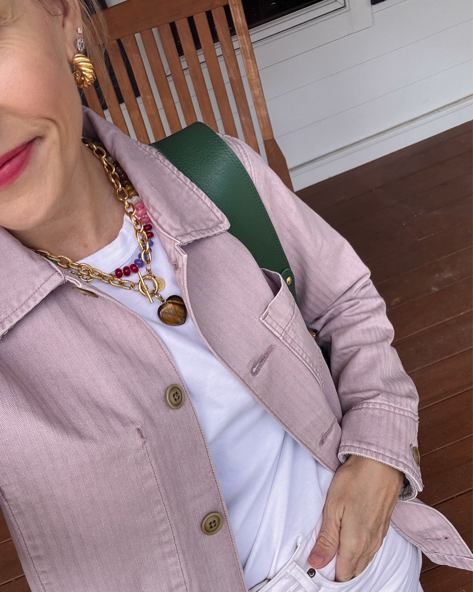 favorite Agolde 90's jeans - loose fit, I'm wearing my regular size but go down one if you prefer a closer fit  

Alex Mill Jacket - beautiful color and quality, I sized down to an XS

Favorite madewell white tee - wearing a small, is not see through 

Loving this Susan Shaw heart necklace! lots more color options
Amazon beaded necklace and earring set 

Merit Lip color in Sunday 

Loafers are true to size and walk out of the box comfortable


xo, Claire


#LTKFindsUnder100 #LTKOver40 #LTKStyleTip