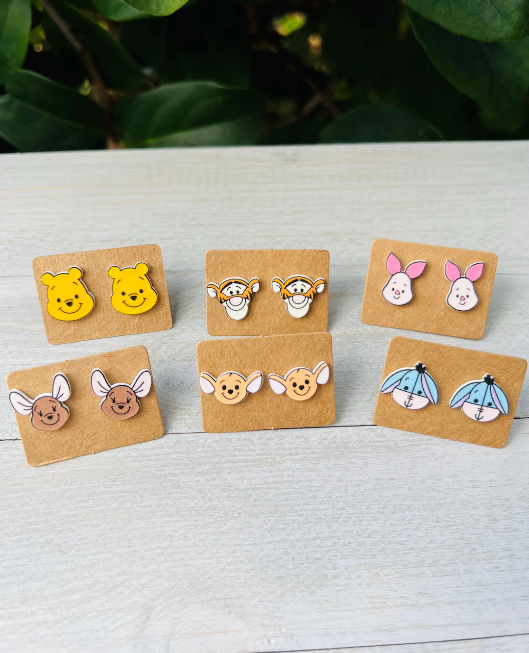 Friends in the Hundred Acre Wood Earrings: Winnie the Pooh, Handmade Nickel Free Studs - Etsy | Etsy (US)