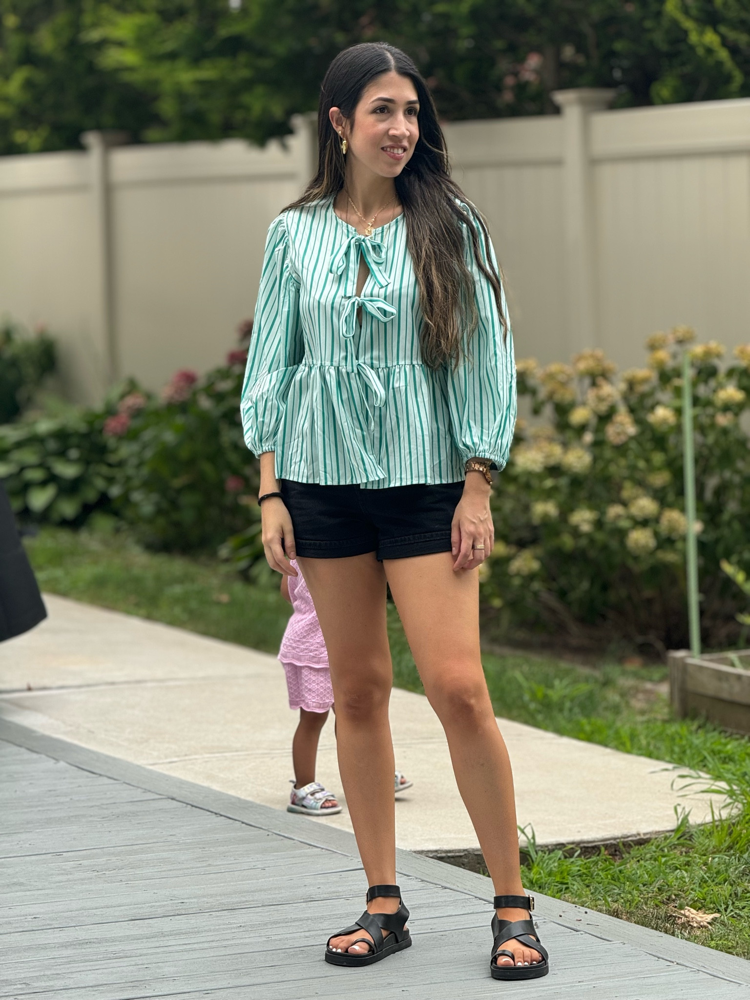 Summer outfit with my Puff Short Sleeve Peplum Shirts Bow Tie Front Ruffle Hem Babydoll Blouse Top and shorts. Wearing size small! 

#LTKSaleAlert #LTKFindsUnder50 #LTKStyleTip