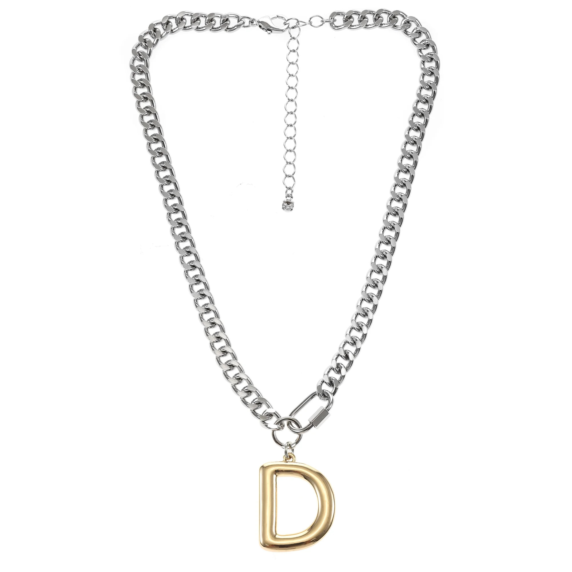 No Boundaries Mixed Metal Initial Bubble Letter D Necklace, 1-Piece, Women’s | Walmart (US)