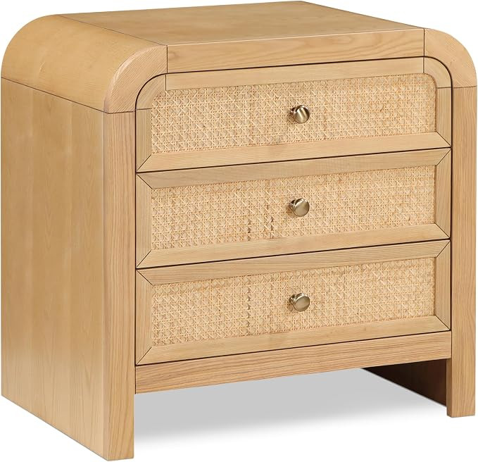 Meridian Furniture SienaNatural-NS Siena Collection Mid-Century Modern Night Stand with Ash Wood,... | Amazon (US)