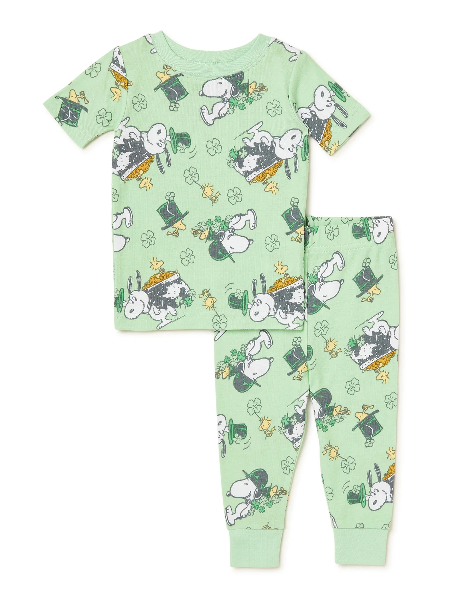 Peanuts Snoopy Toddler Boys St. Patricks Day Top and Pants, 2-Piece Pajama Set, Sizes 12M-5T | Walmart (US)