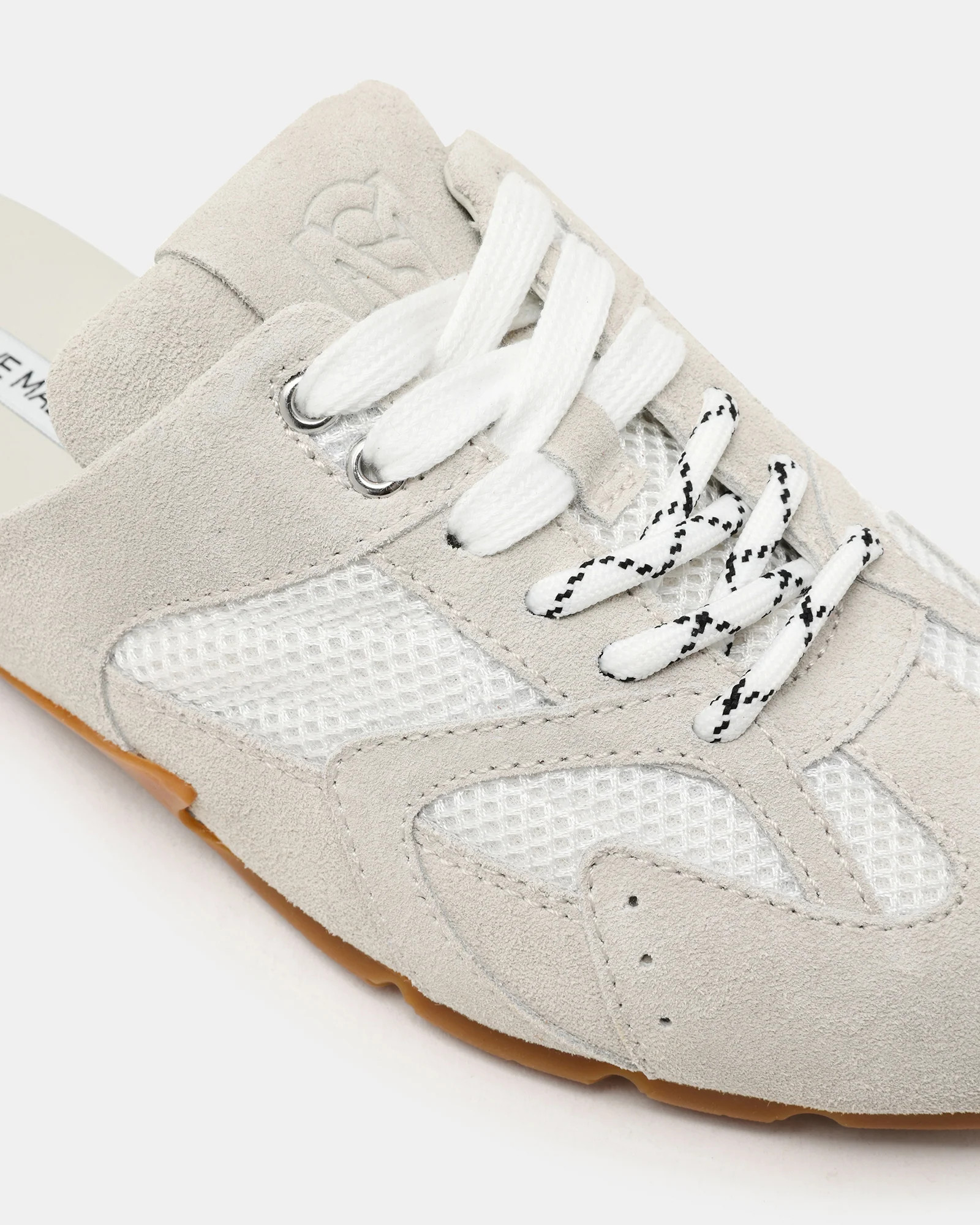 AZIEL MULE White Suede Low-Top Lace-Up Slip-On Women's Sneaker | Steve Madden (US)