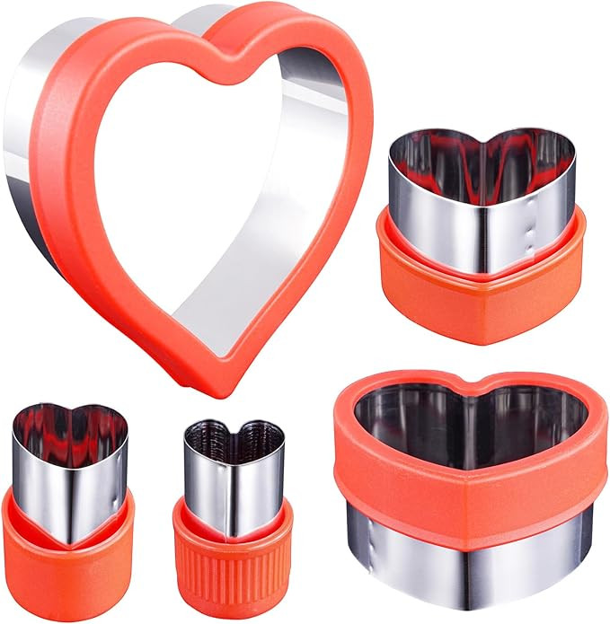 Heart Cookie Cutter 5 Pieces 5 Sizes 1" to 4" Heart Shaped Cookie Cutter | Amazon (US)