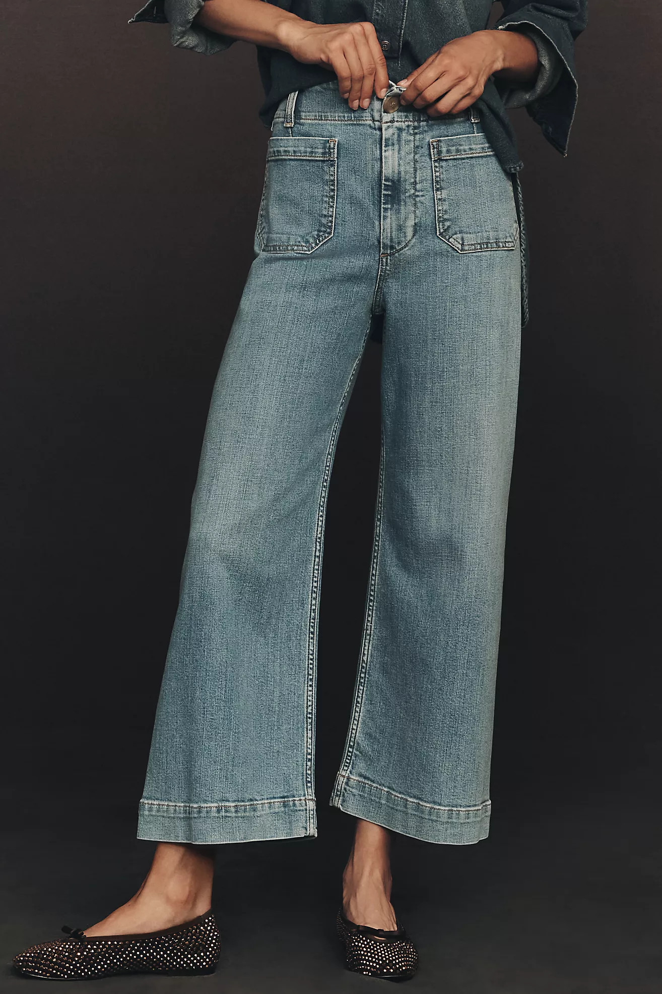The Colette Crop Wide-Leg Jeans by Maeve | Anthropologie (US)