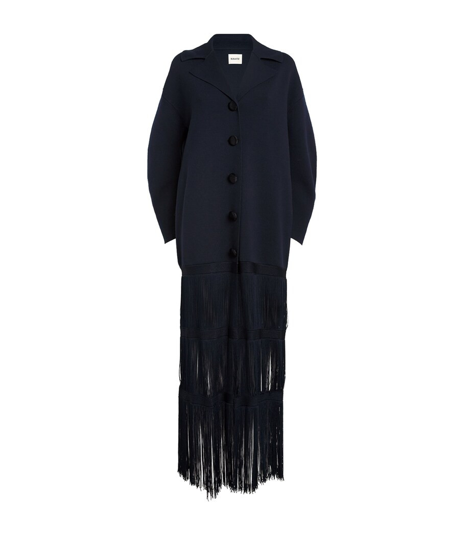Wool-Blend Fringed Mono Coat | Harrods