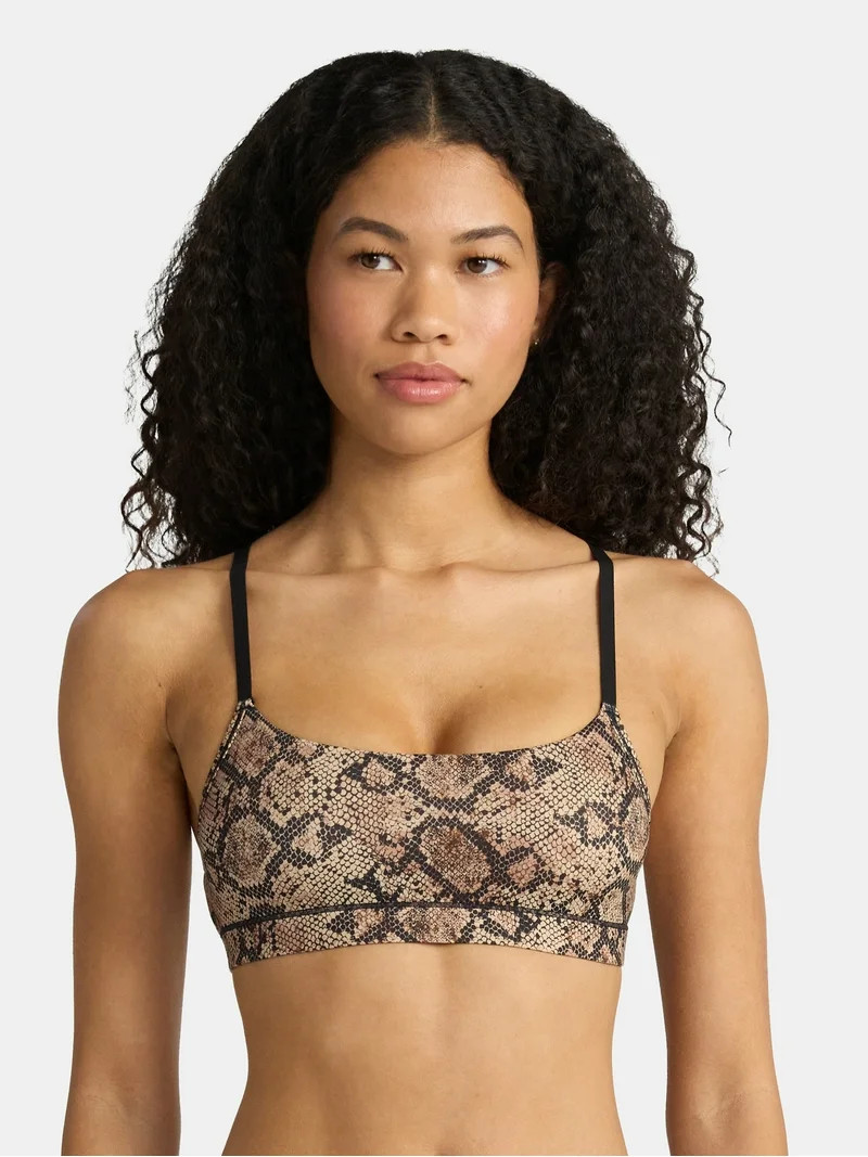 No Boundaries Fit Stretch Scoop Racerback Bralette, Women’s | Walmart (US)