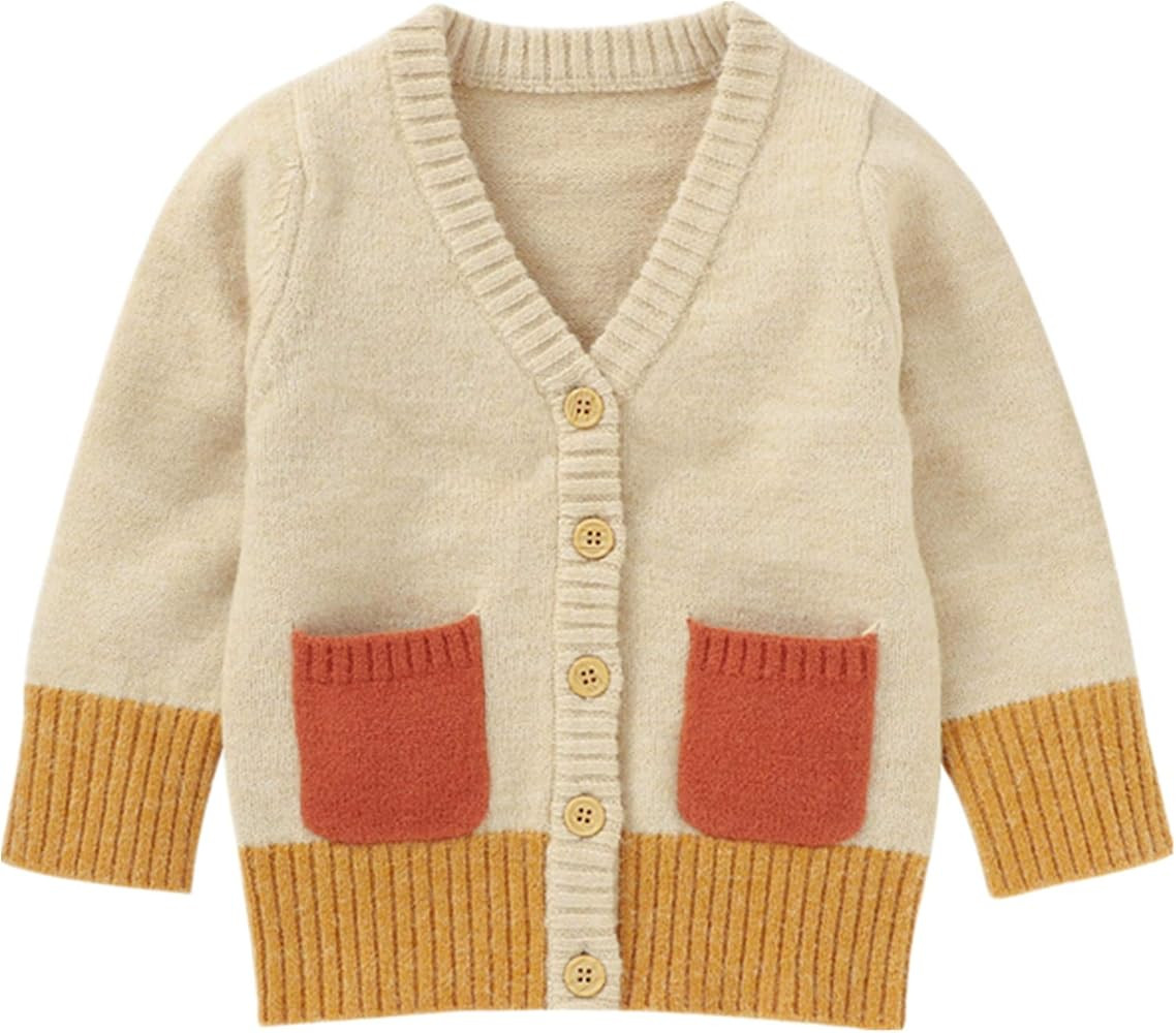 Newborn Infant Baby Girl Sweater Kid Long Sleeve Ruffle Warm Spring Fall Winter Pullover Tops Outfit | Amazon (US)