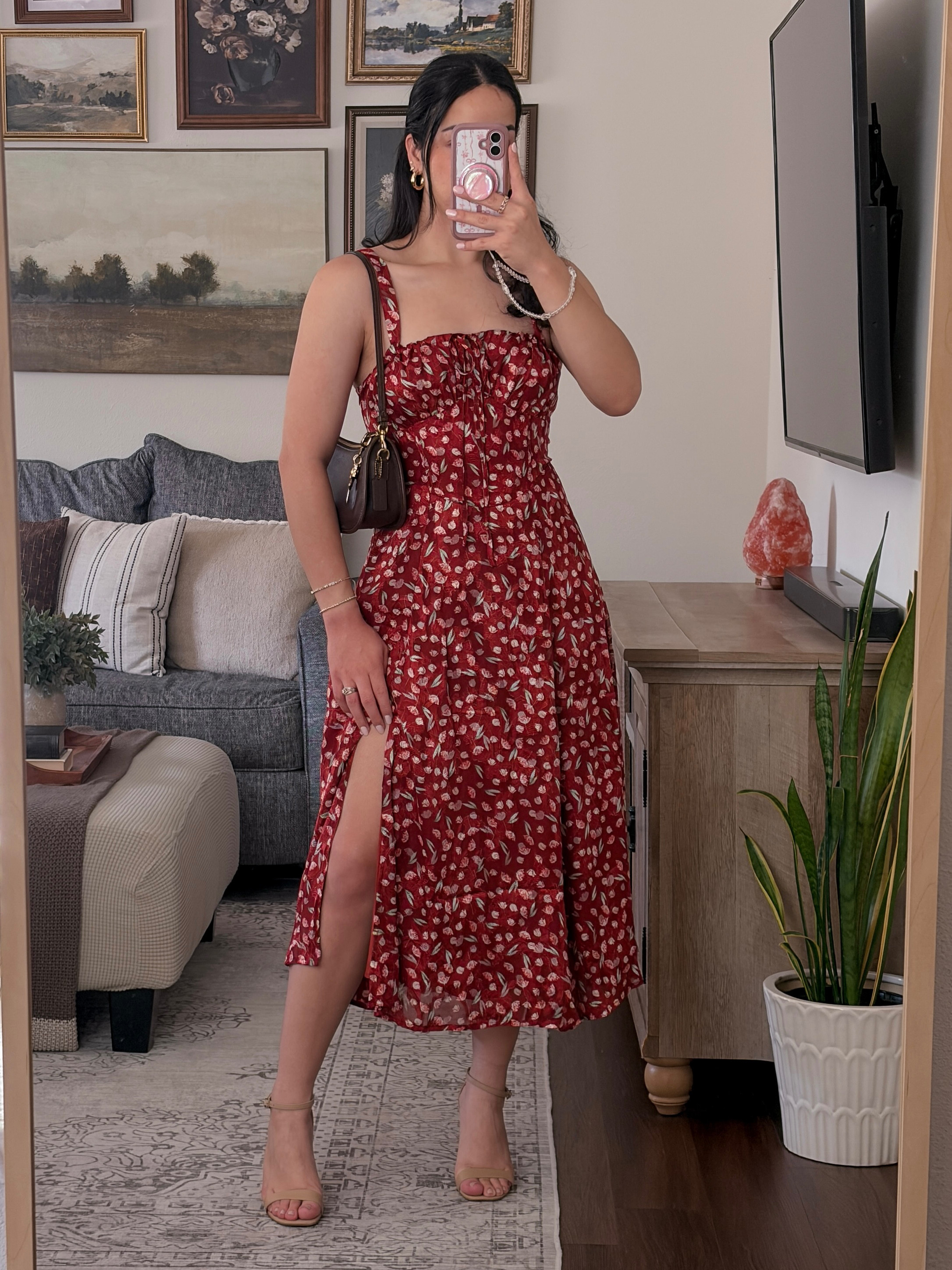 summer dresses >>> ☀️ red floral dress outfit, floral midi dress, red midi dress outfit, summer wedding guest dress, brunch outfit inspiration, feminine summer style, romantic summer outfit, cottagecore outfit, garden party dress, date night outfit, vacation dinner outfit, vacation style inspiration, elegant casual outfit, elevated summer look, floral dress styling, midi dress outfit ideas, summer dress outfit, red floral print dress, chic summer fashion, classy summer outfit, effortless feminine style, neutral heels outfit, ankle strap heels outfit, brown shoulder bag outfit, coach bag outfit, gold jewelry styling, warm weather outfit, summer date outfit, winery outfit inspiration, bridal shower guest outfit, baby shower outfit inspiration, sunday best outfit, soft romantic style, polished casual outfit, midi dress with heels, flattering summer dresses, feminine fashion inspiration, timeless style outfit, summer event outfit, dressy casual look, european summer style, summer outfit inspo, floral fashion, classic feminine wardrobe, elevated everyday style, amazon dress find, affordable fashion find, twirl worthy dress, summer occasion outfit, chic and feminine look, outfit of the day, ootd fashion, style inspiration, midsize fashion inspiration, petite friendly dress, neutral accessory styling, summer elegance, romantic date night look, floral midi dress outfit ideas, summer wedding season style, coach bag, amazon shoes 

 #LTKdayinmylife #LTKgrwm #LTKootd