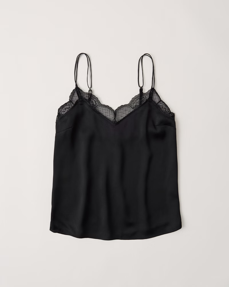 Lace Trim Double Strap Cami | Abercrombie & Fitch (US)