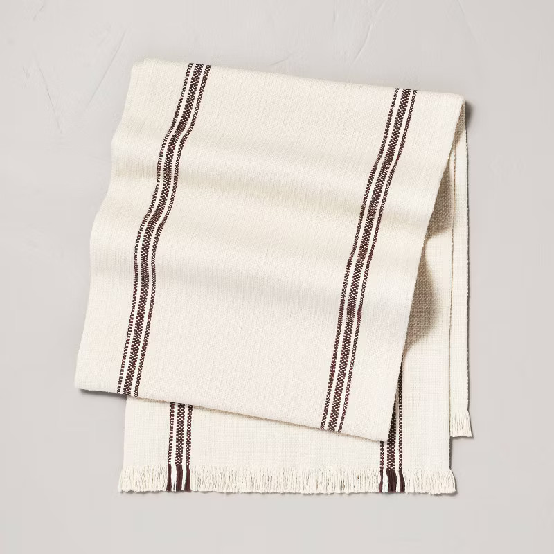 Engineered Stripes Table Runner Brown/Beige - Hearth & Hand™ with Magnolia | Target