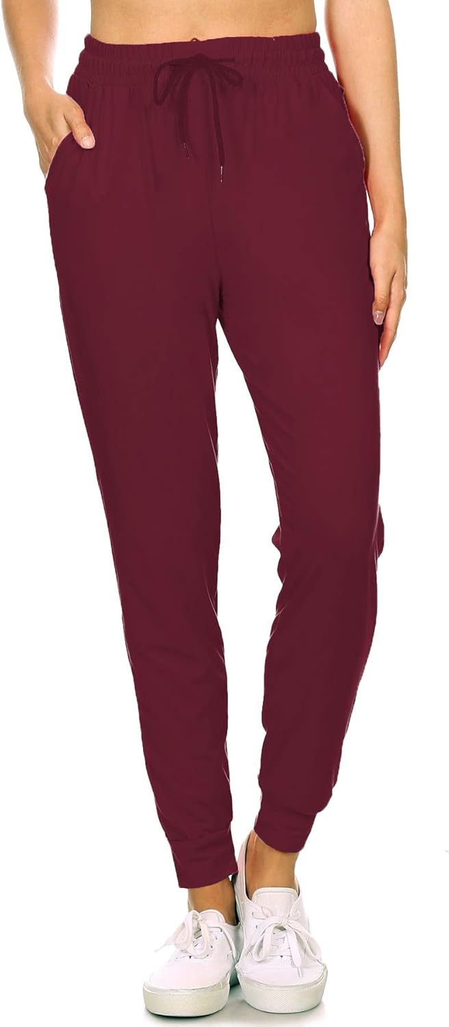 Leggings Depot Women's Printed Solid Activewear Jogger Track Cuff Sweatpants | Amazon (US)