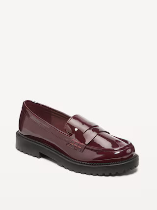 Shiny Faux-Leather Chunky Heel Loafers for Toddler Girls | Old Navy | Old Navy (US)