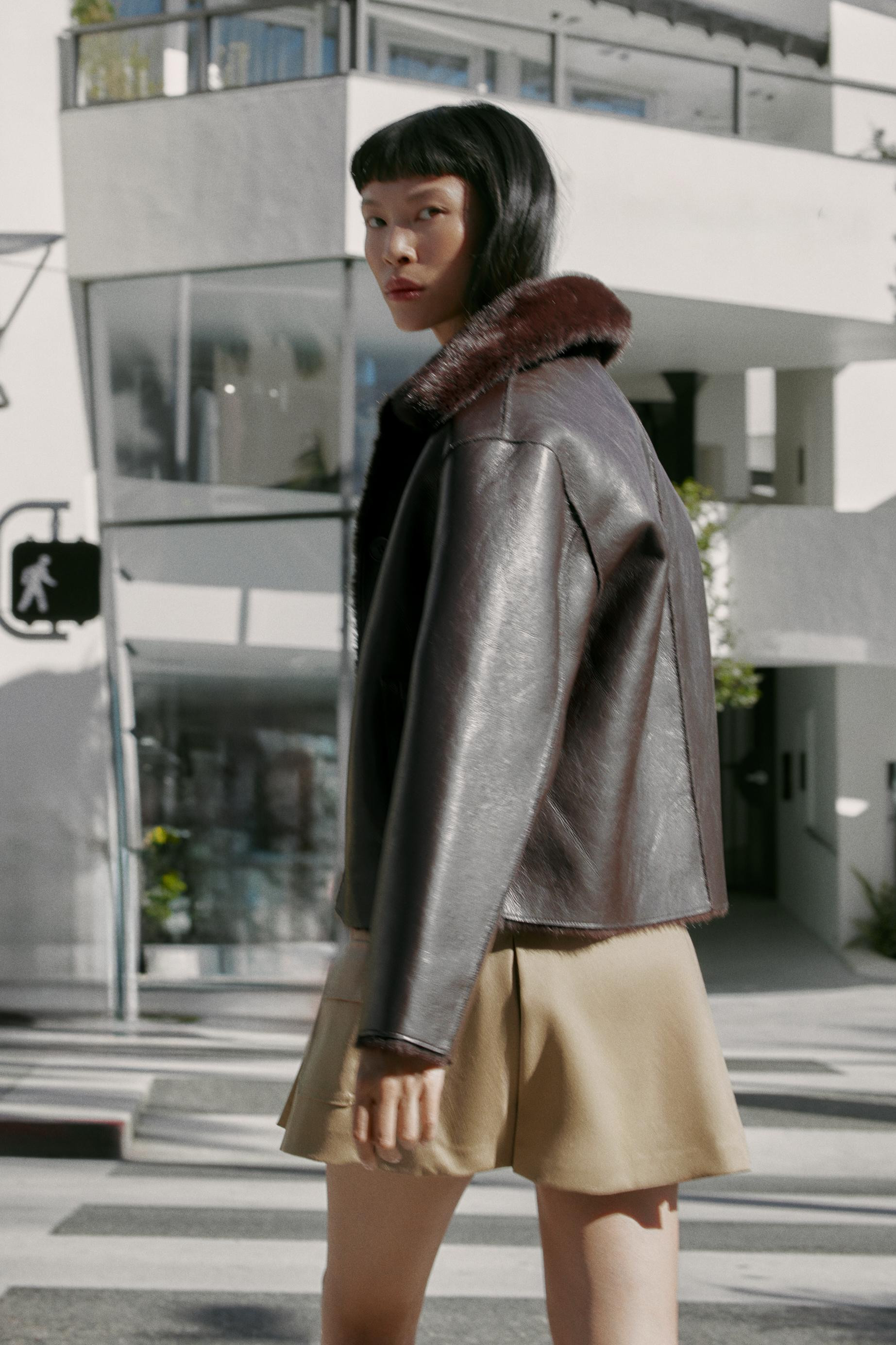 REVERSIBLE DOUBLE FACED FAUX LEATHER JACKET | Zara US