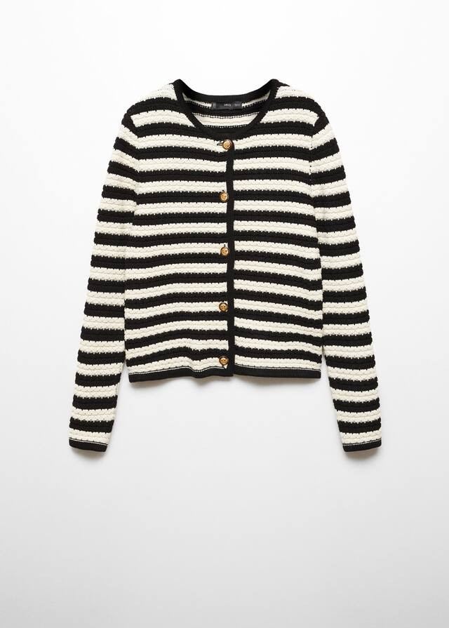 striped cardigan with jewel buttons -  Women | Mango USA | MANGO (US)