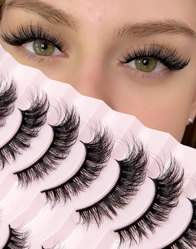 Onlyall Lashes Mink False Eyelashes Natural Wispy Lashes Soft Faux Mink Lashes Fluffy False Lashe... | Amazon (US)