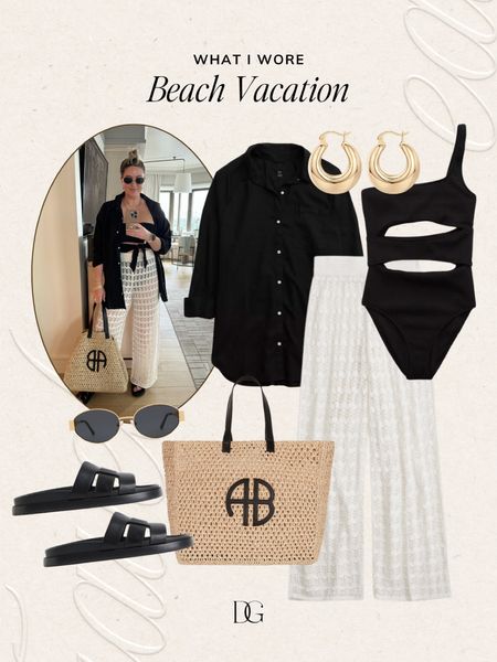 What I wore: Beach vacation〰️  Vacation outfits, resort wear, resort wear 2024, resortwear, vacation accessories, resort wear accessories, beach jewelry, trendy sunglasses, designer sunglasses, beach sandals, vacation sandals, vacation shoes, casual beach outfit, black one piece, black swimsuits, swimsuits 2024, crochet cover up pants, cover up pants

#LTKtravel #LTKstyletip
