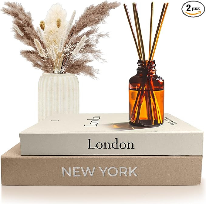 Faux Book Storage Box Set – Decorative Faux Books with Hidden Storage for Coffee Table Decor, B... | Amazon (US)