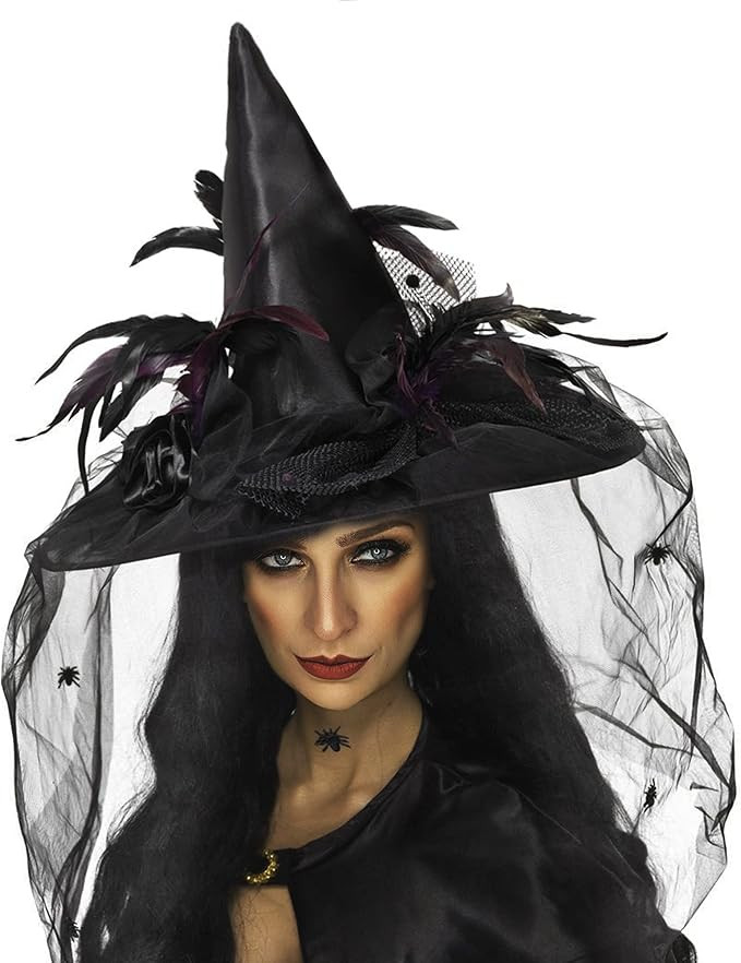 Deluxe Witch Hat for Women Adult Witch Costume Halloween Wizard Headband Carnival Christmas Cospl... | Amazon (US)
