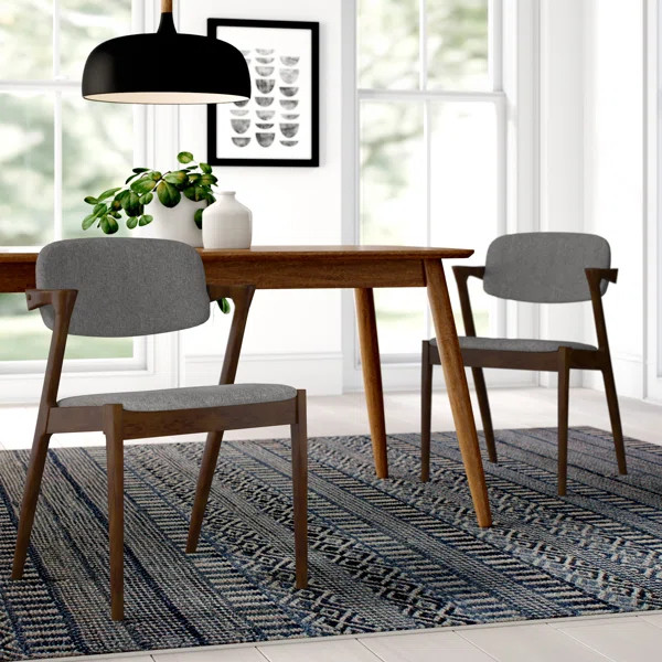 Burta Arm Chair in Gray/Black (Set of 2) | Wayfair North America